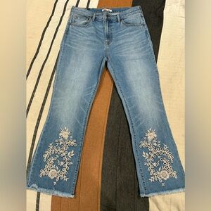 Johnny Was The Cropped Baby Boot Samira Eyelet Jeans NWT